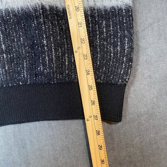 INC Striped Knit Striped Fuzzy Sweater Black & White Cotton Blend Womens size M - Picture 9 of 10